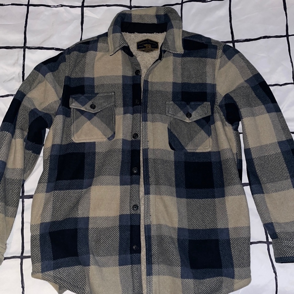 Freedom Foundry Men's Plaid Fleece Jackets Super Plush Sherpa Lined Jacket Shirt